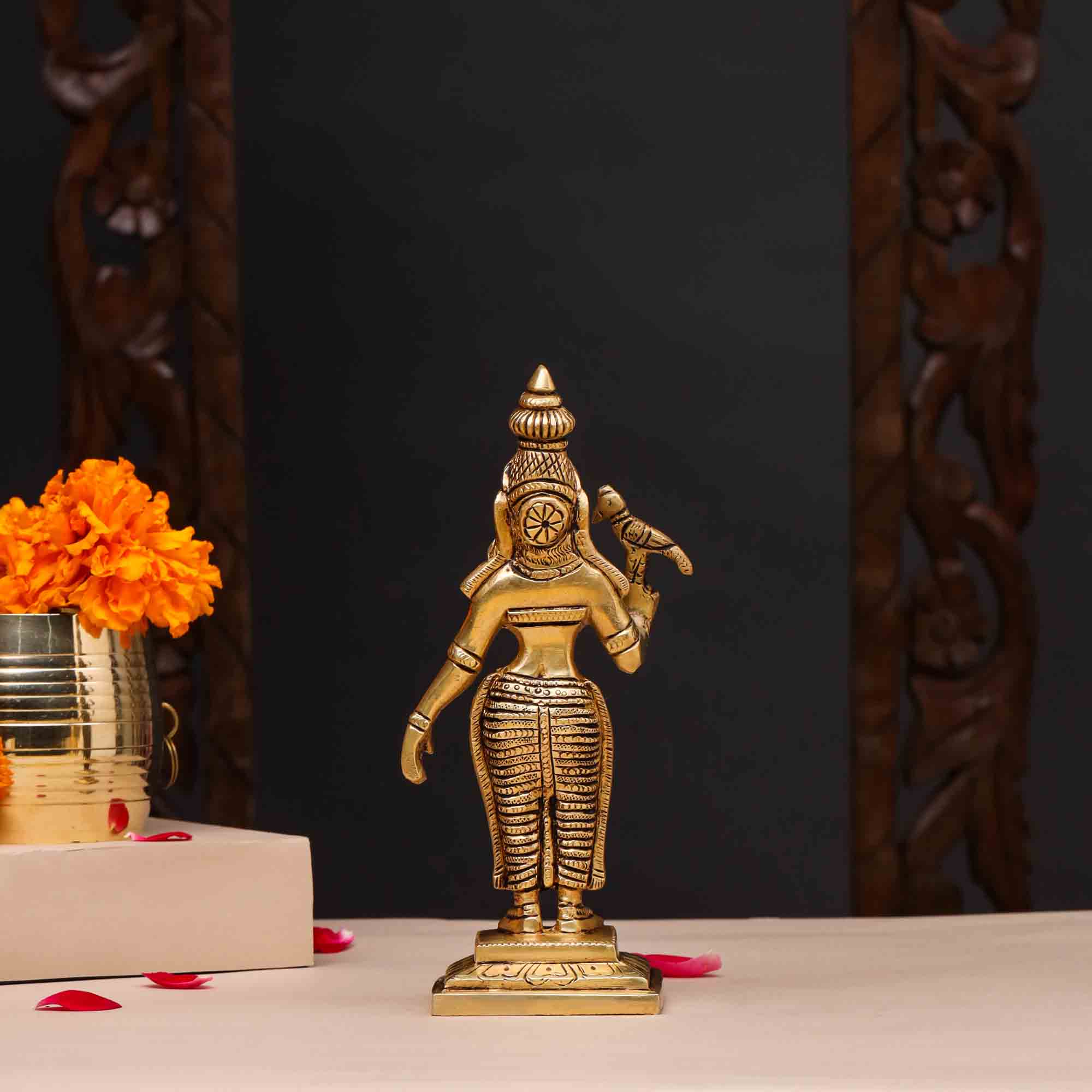 Brass Madurai Meenakshi Devi Idol (7.5 Inch) | data fragment HEIGHT