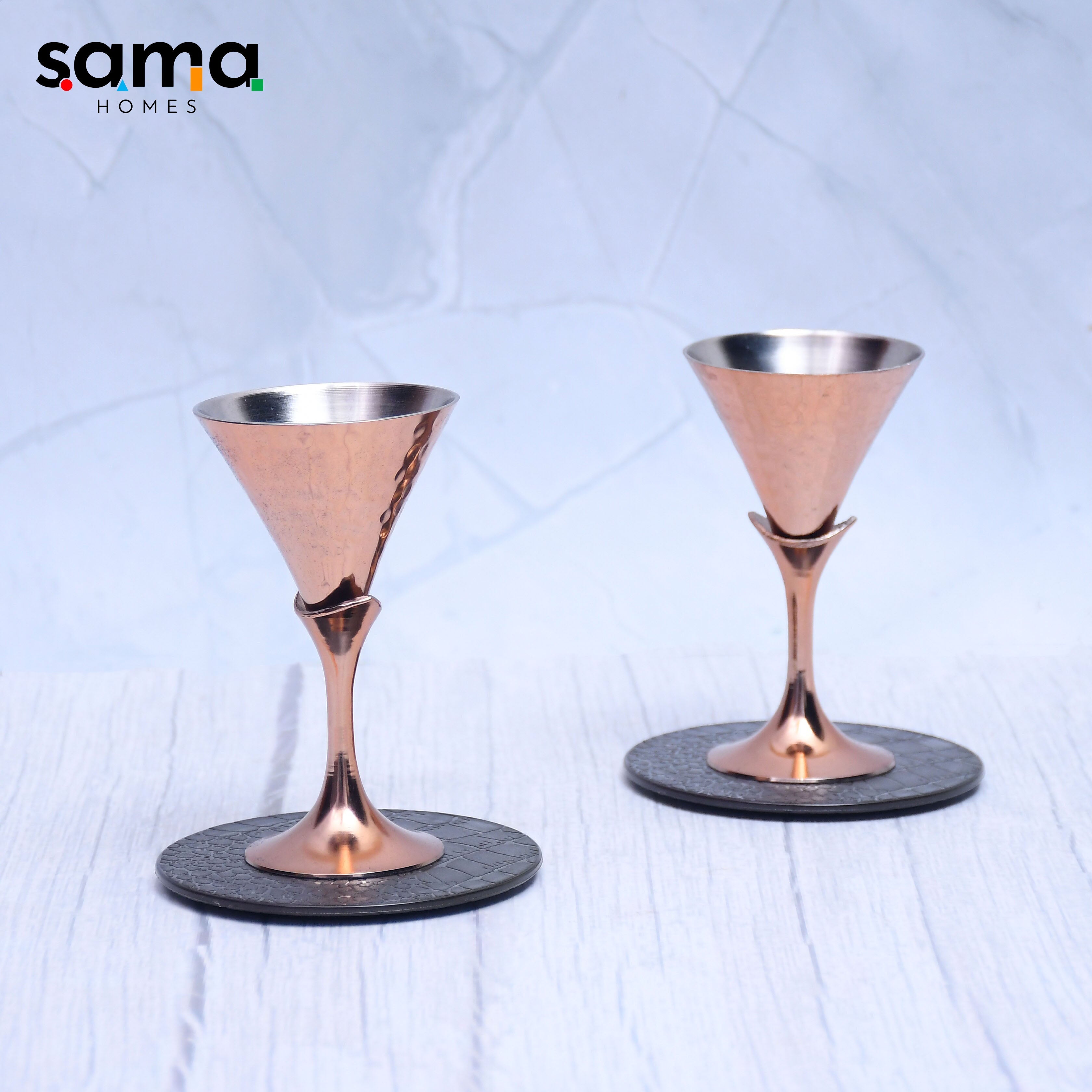 Conical Copper Tequila Glasses – Handcrafted Barware Set of 2 for Parties & Gifting