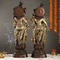 Antique Brass Handcrafted Radha Krishna Statue 30 inch | Embrace elegance with