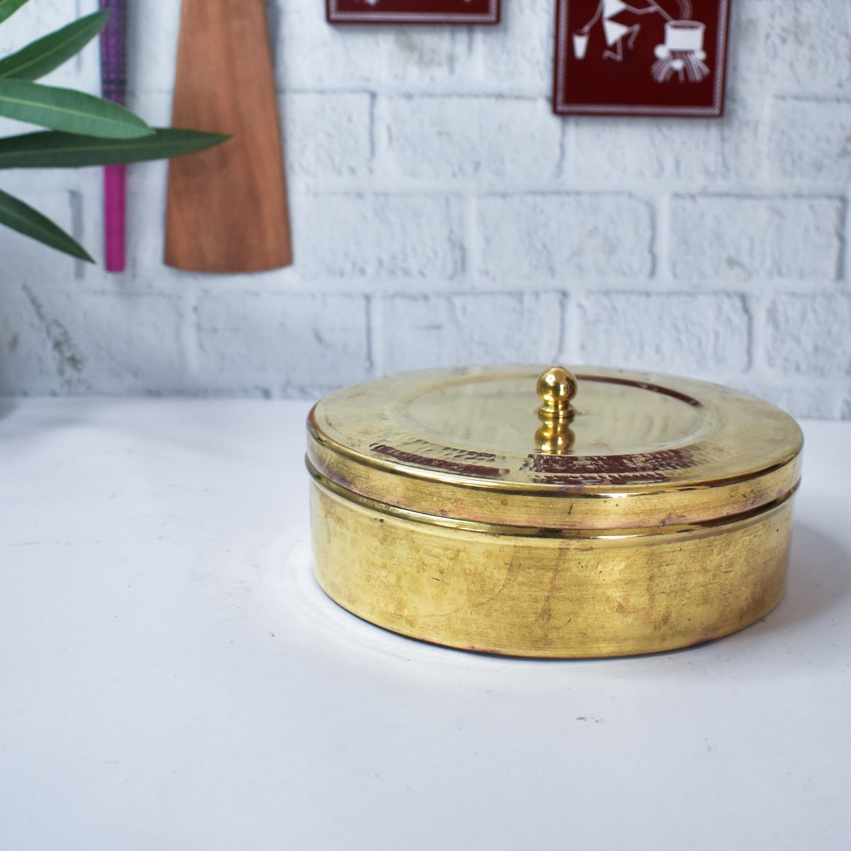 Traditional Brass Roti Box