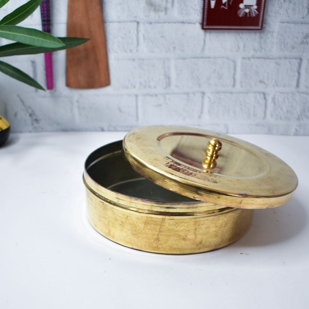 Traditional Brass Roti Box