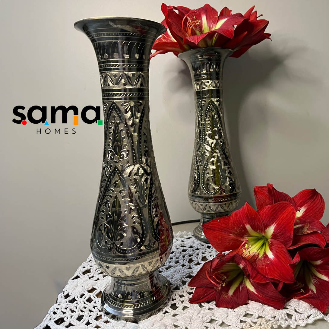 Brass Handcrafted Flower Vase - 14 Inch