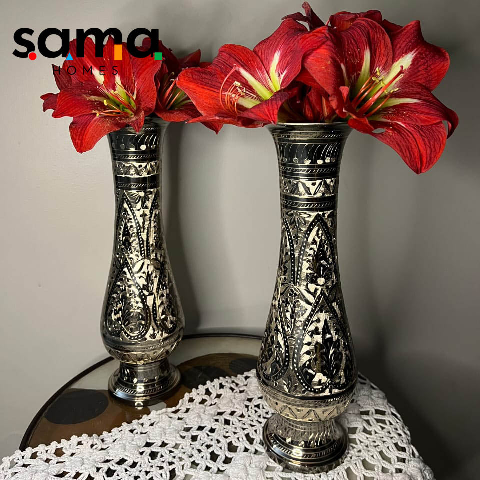 Brass Handcrafted Flower Vase - 14 Inch