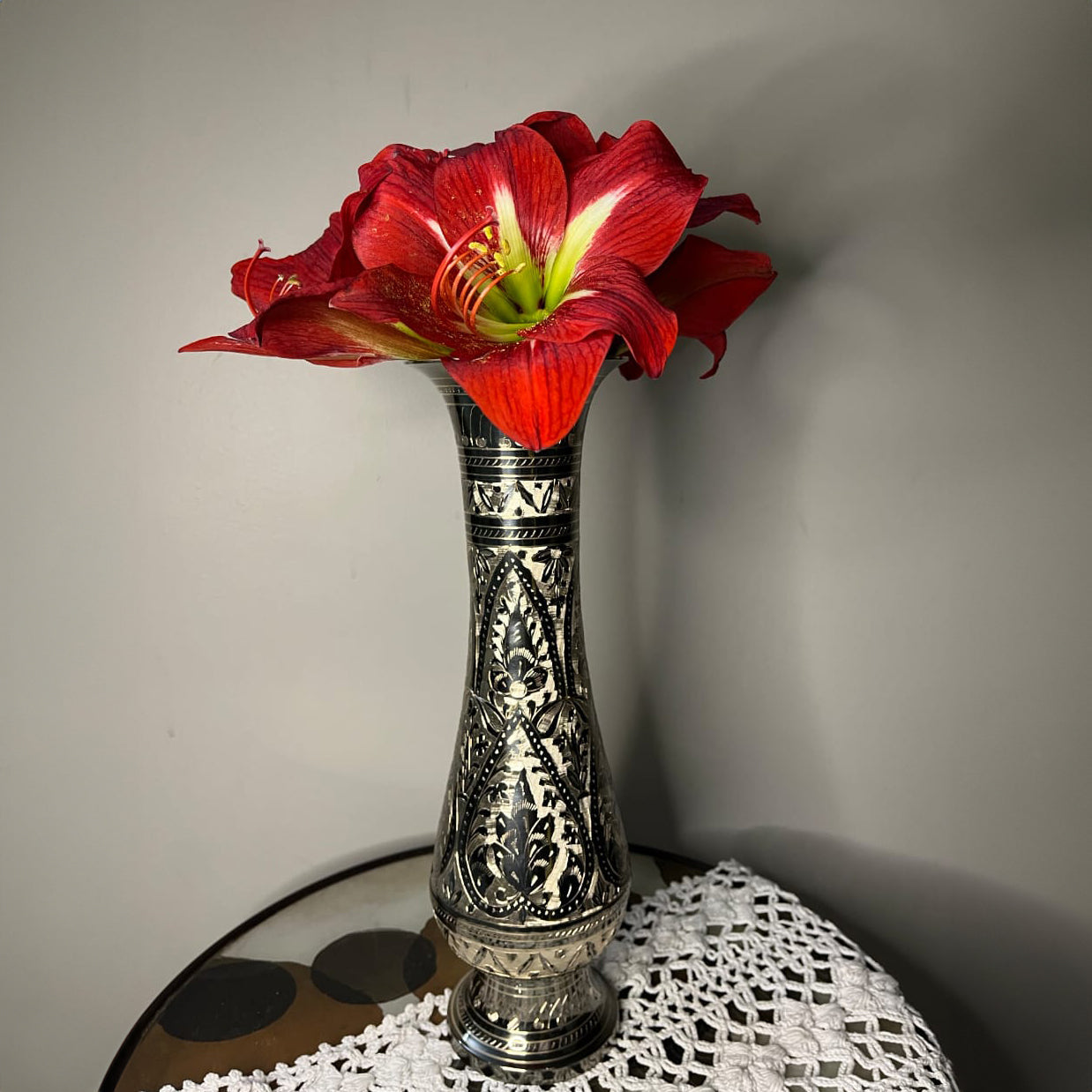Brass Handcrafted Flower Vase - 14 Inch