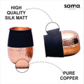 Pure Copper Water Glass Set of 2 Silk Black Half Hammered Dholak Tumbler Capacity 250ML