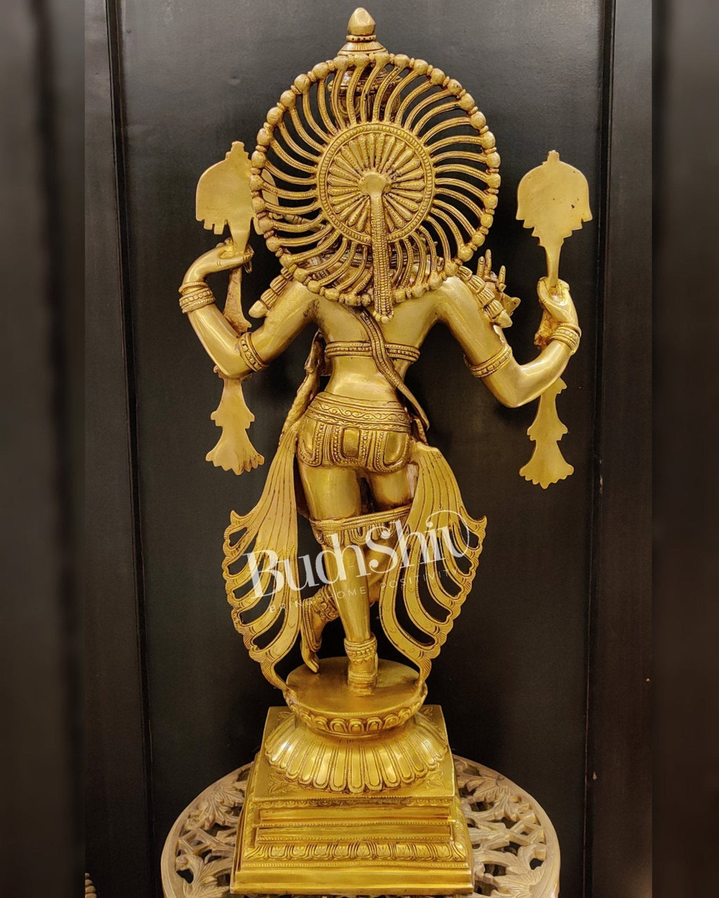 Krishna Charbhuja ( 4 arms ) Statue in Superfine Brass 31 inch | Magnificent Majestic Superfine